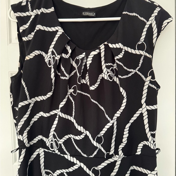 Black and White Rope Pattern Dress Sz 14 - Picture 6 of 8